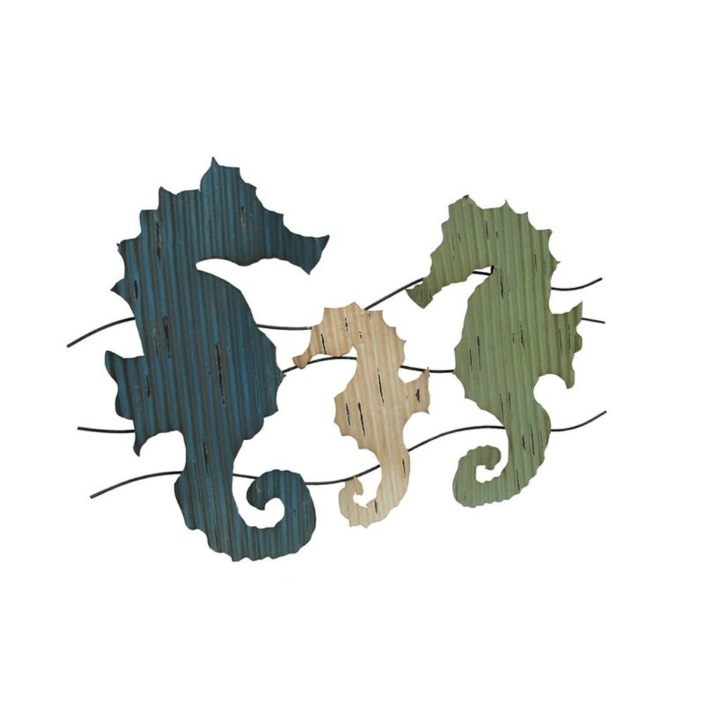 Corrugated Metal Seahorse Wall Hanging 35 X 23